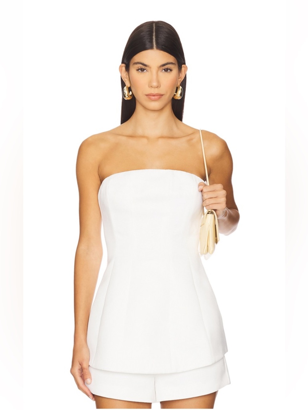 Lovers + Friends Jean Strapless Top in White
